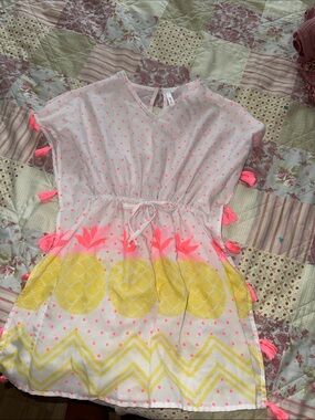 Japna Pink & Yellow Pineapple Tassel Casual Dress